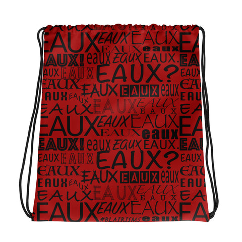 Red AllEAUXver Drawstring bag