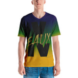 MARDI GRAS/WHITE/GOLD V EAUX IV Men's V-Neck T-shirt