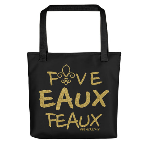 FiveEAUXFeaux BLACK & GOLD Tote bag
