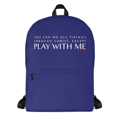 BLUE/WHITE YOU CAN DO ALL THINGS THROUGH CHRIST Backpack
