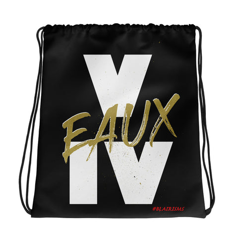 V EAUX IV BLACK & GOLD Drawstring bag